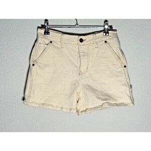 UNION BAY Cream/Off-White Denim Carpenter Tab Back Utility Jean Shorts Size 1
